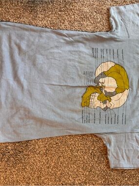 Vintage Hanes Light Blue Skull Crewneck Graphic Tee